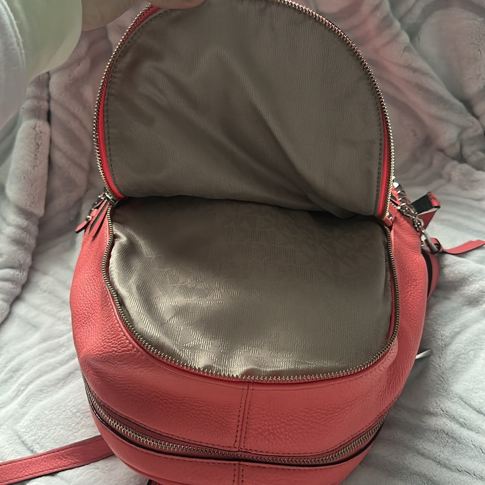 Michael Kors Red Studded Leather Backpack - Picture 4 of 7